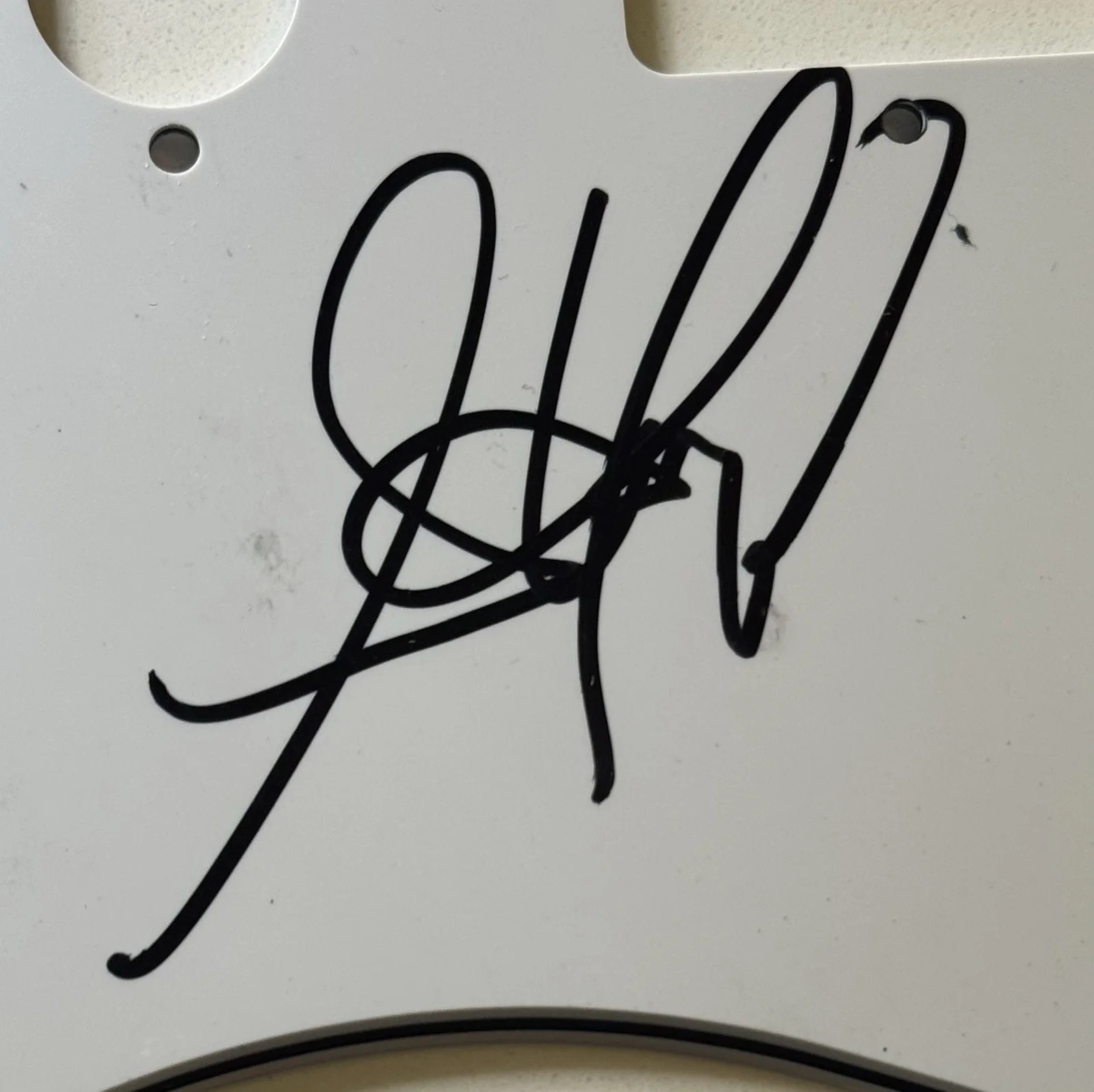 Steven Tyler Aerosmith Autograph Signed Stratocaster Pickguard with Beckett COA, изображение 3
