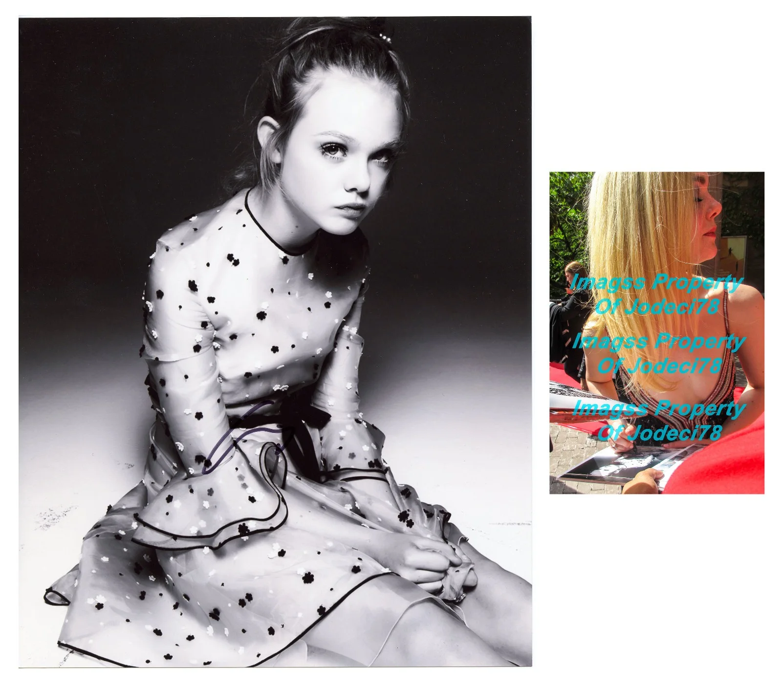 Elle Fanning — Elle Fanning Predator Badlands Star Signed 8x10 Photo EXACT Proof RACC COA B