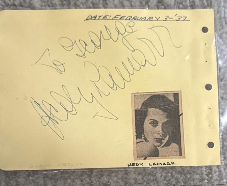 1939 Hedy Lamarr Walter Pidgeon Signed Paper Card BAS Beckett SLAB Slabbed, изображение 2