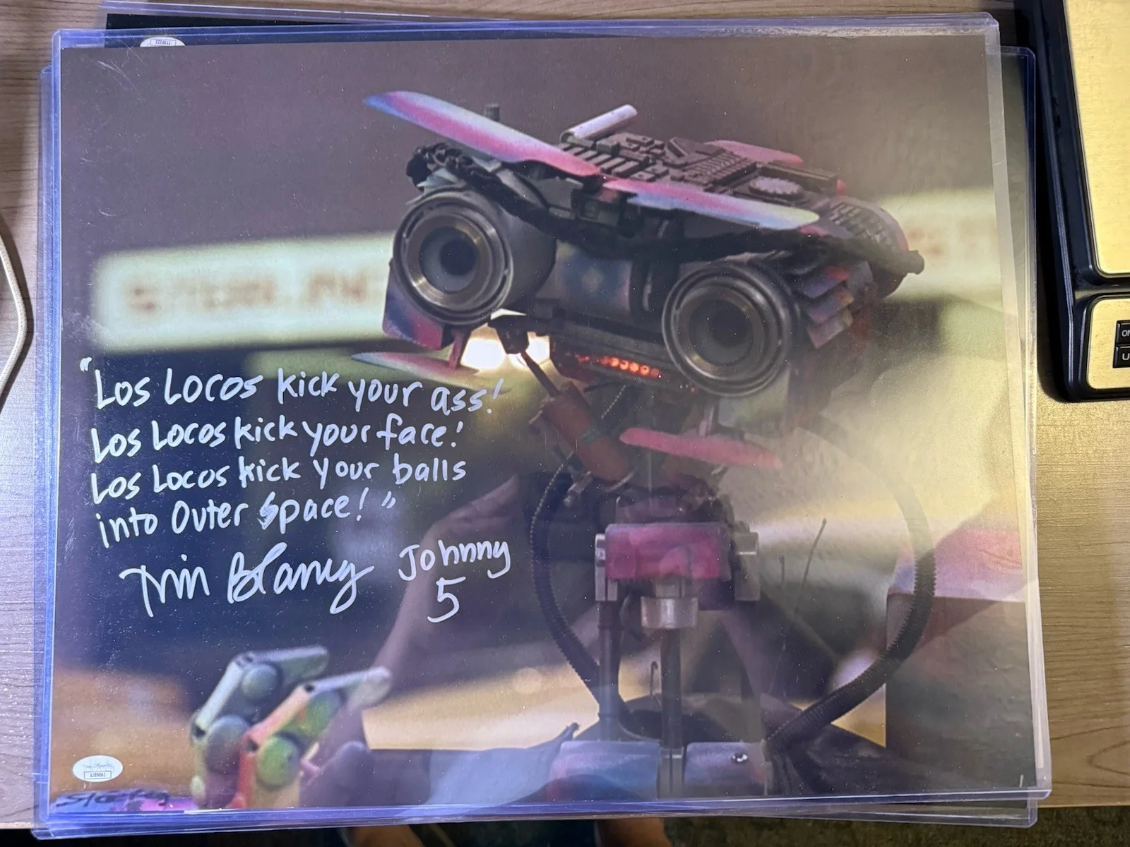 Tim Blaney — Tin Blaney Signed 11x14 With Huge Inscription Jsa Cert Short Circuit Johnny 5