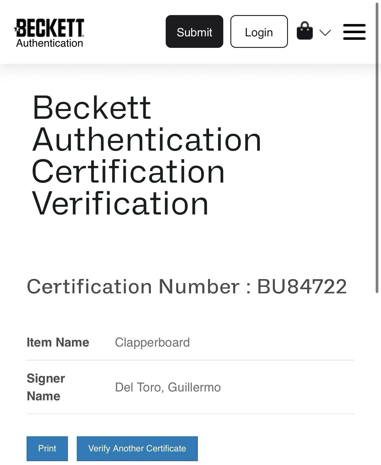 Guillermo Del Toro — Guillermo Del Toro Autograph Signed Director’s Clapboard with Beckett COA, image 5