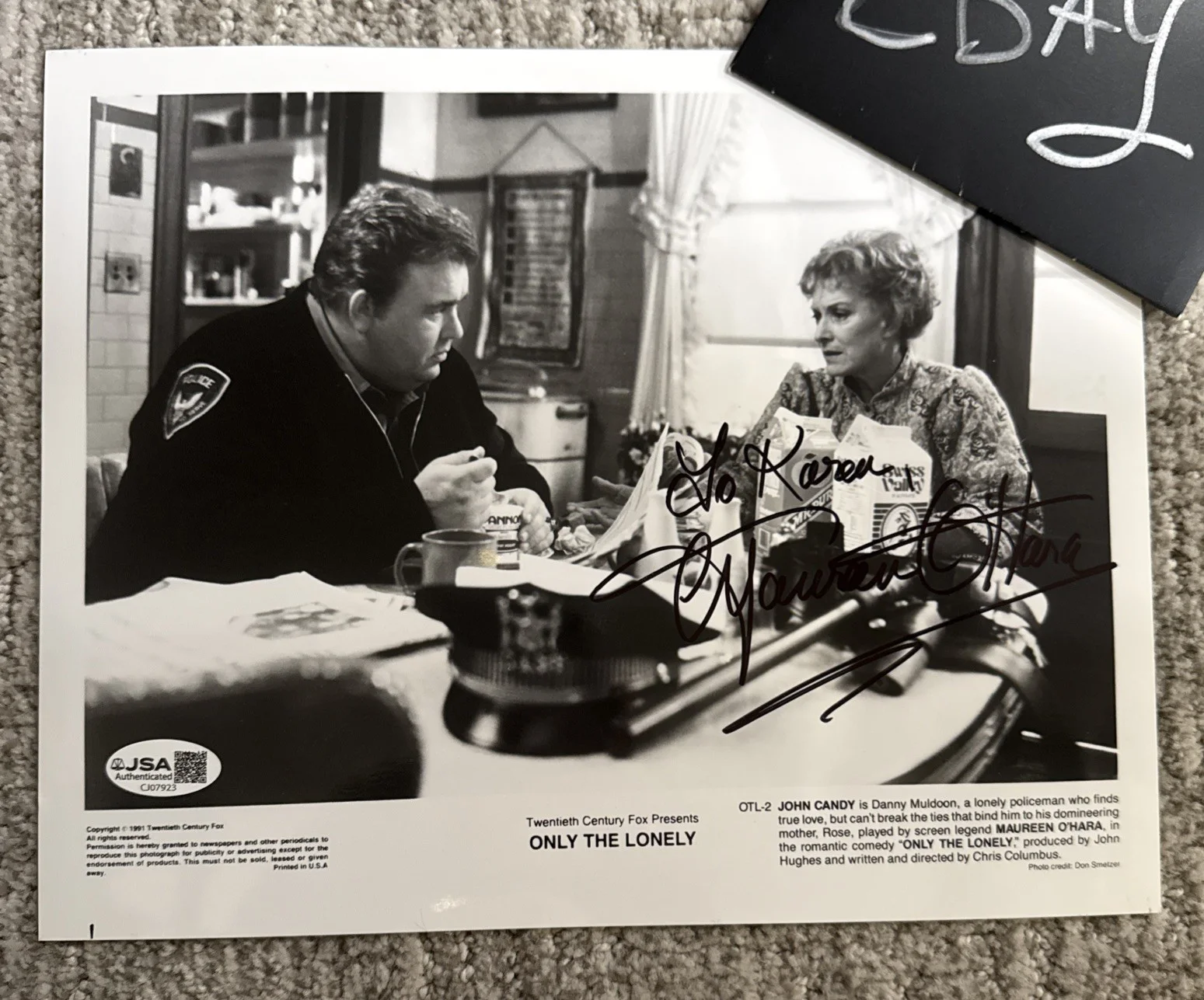 Maureen O’Hara 1992 Only The Lonely 8x10 Hand Signed Photo Autograph JSA, изображение 2