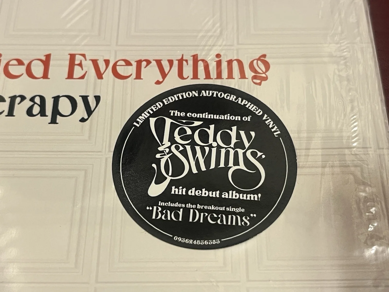 TEDDY SWIMS SIGNED SINCE I TRIED EVERYTHING BUT THERAPY ART CARD RECORD AUTO COA, изображение 4