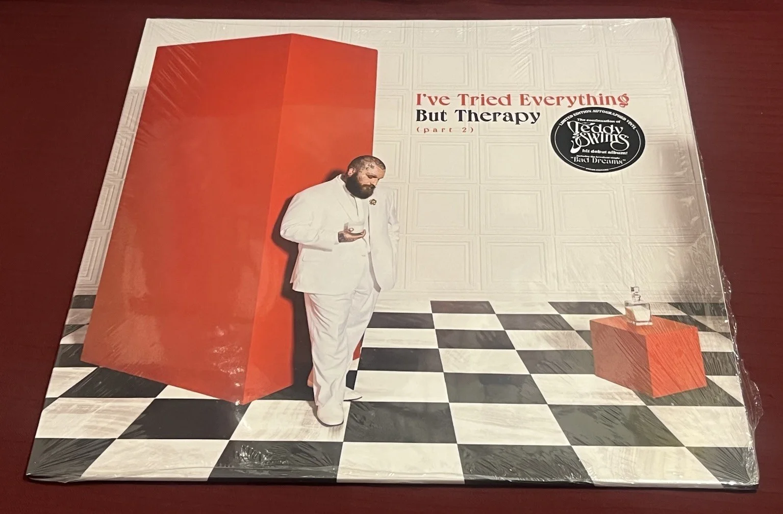 TEDDY SWIMS SIGNED SINCE I TRIED EVERYTHING BUT THERAPY ART CARD RECORD AUTO COA, изображение 5