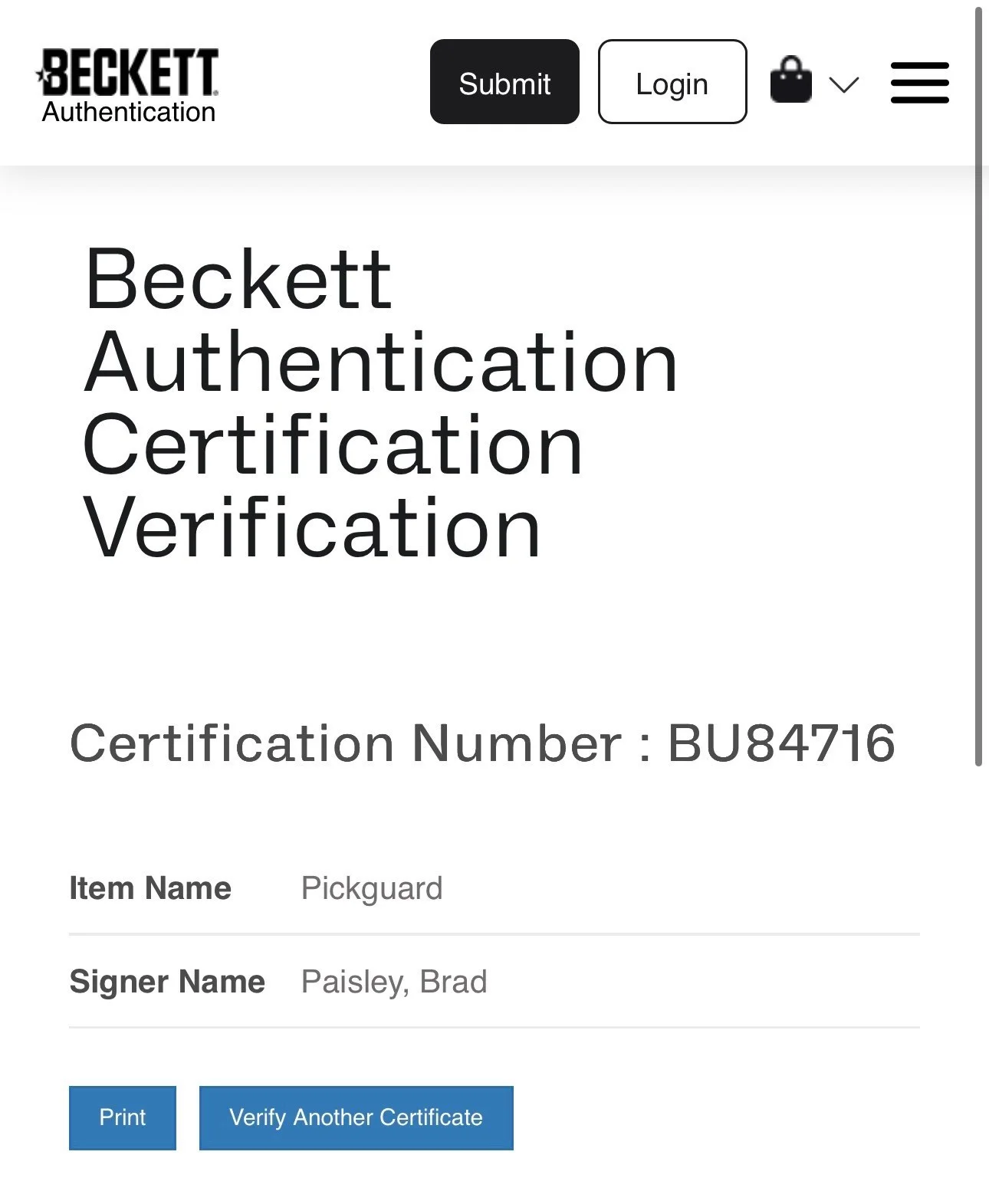 Brad Paisley Autograph Signed Stratocaster Pickguard with Beckett COA, image 5