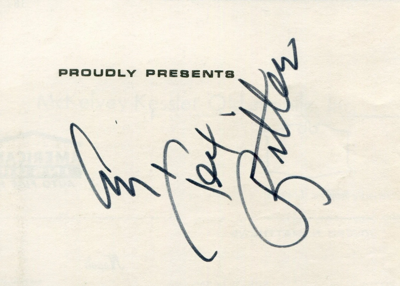 Tex Ritter Signed Program and Tickets, American Legion Post, Ferguson, MO, image 2