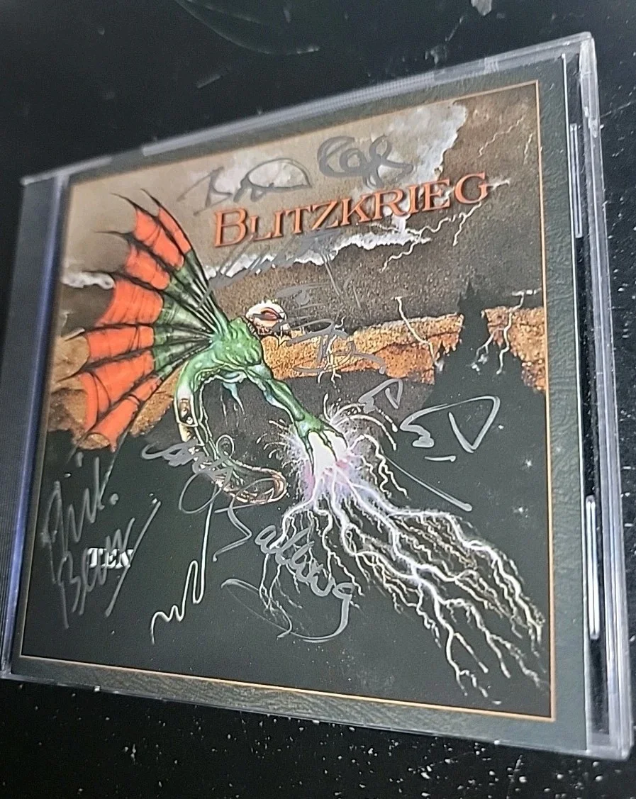 Blitzkrieg TEN Autographed Cd Nwobhm 1997 UK Import NEAT Metal Records Label, image 2
