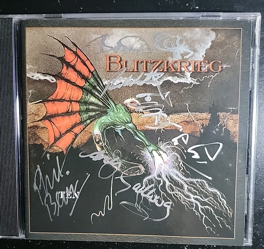 Blitzkrieg TEN Autographed Cd Nwobhm 1997 UK Import NEAT Metal Records Label, image 4