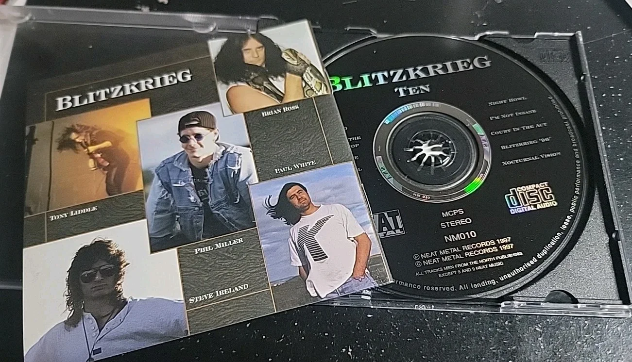 Blitzkrieg TEN Autographed Cd Nwobhm 1997 UK Import NEAT Metal Records Label, image 5