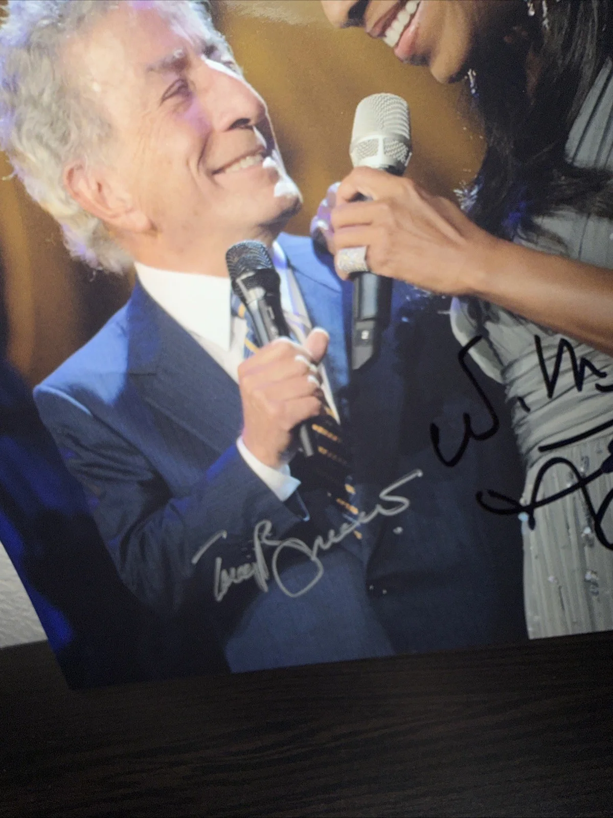 Tony Bennett Natalie Cole Signed 8x10 Photo Combo Rare Legends, image 2