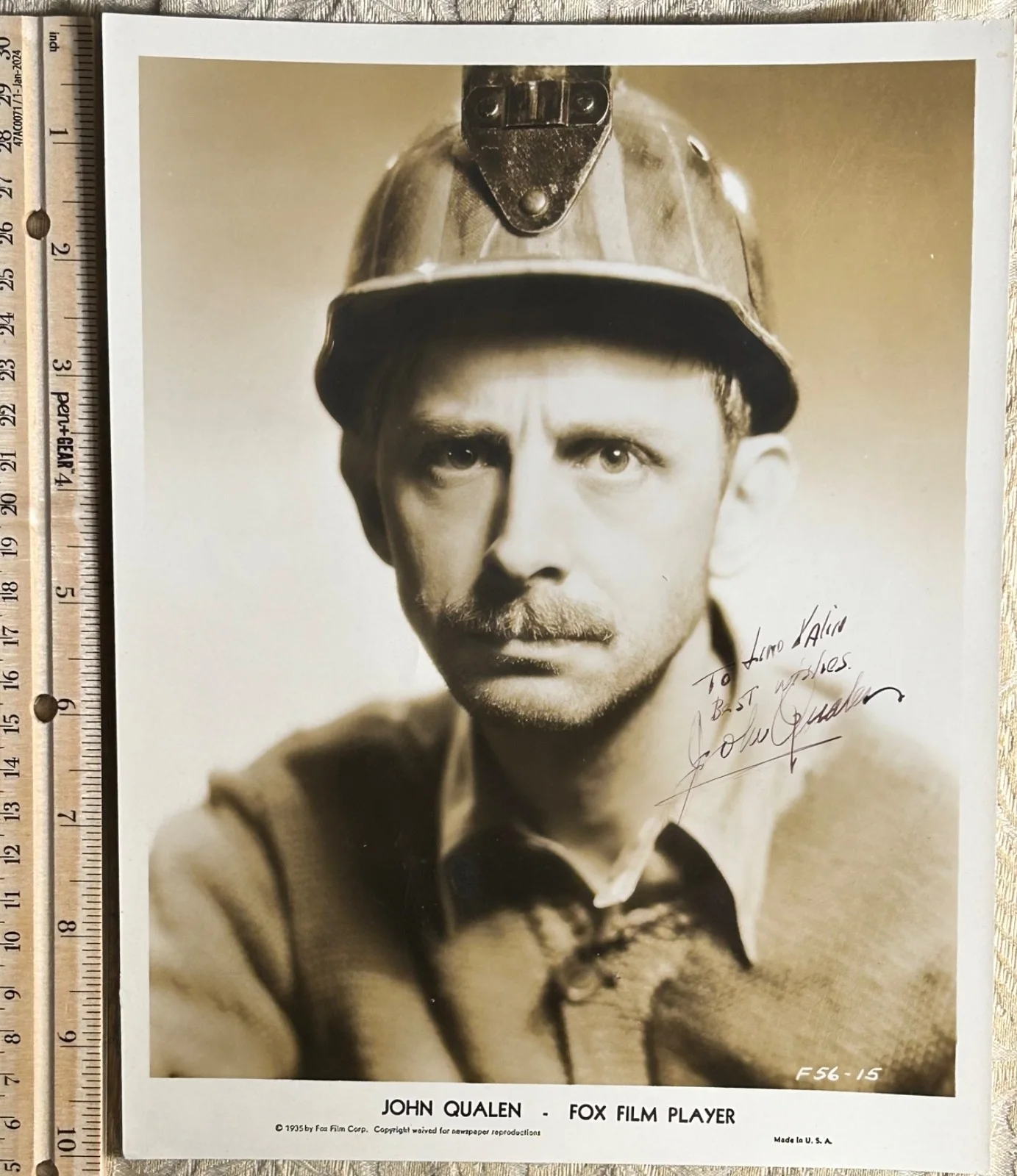 JOHN QUALEN—SIGNED PHOTO—John Ford Films Grapes of Wrath—His Girl Friday, изображение 2