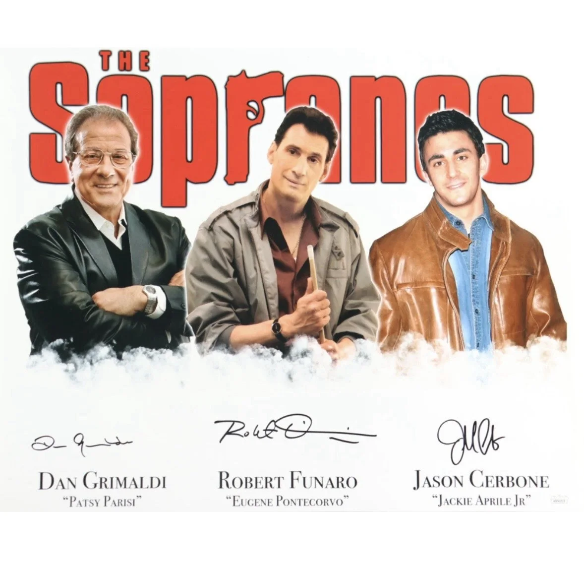 Dan Grimaldi, Robert Funaro & Jason Cerbone — Dan Grimaldi, Robert Funaro & Jason Cerbone Signed The Sopranos 16x20 Photo JSA