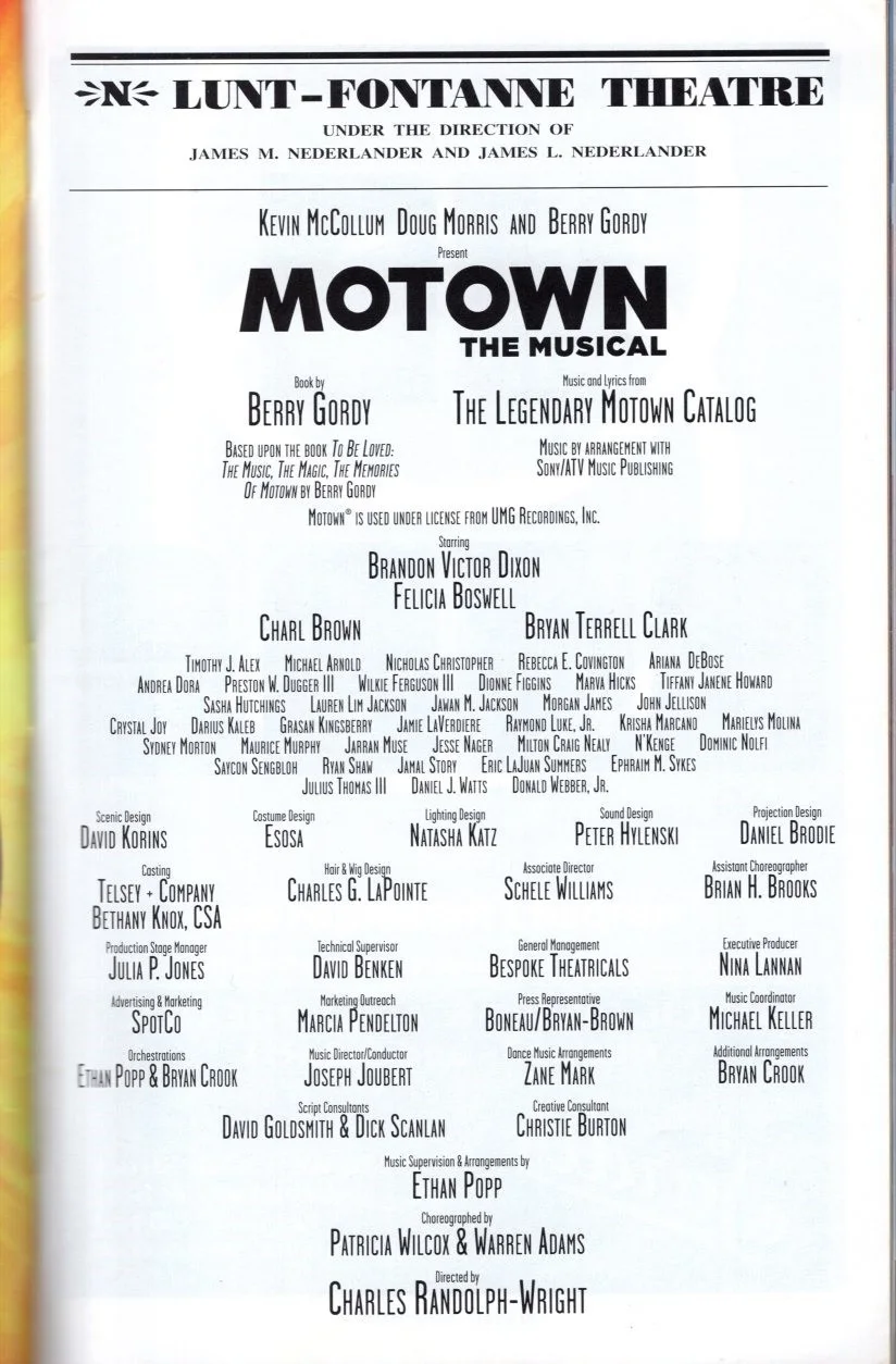 Cast — Motown The Musical Signed Autographed Cast Playbill, image 2