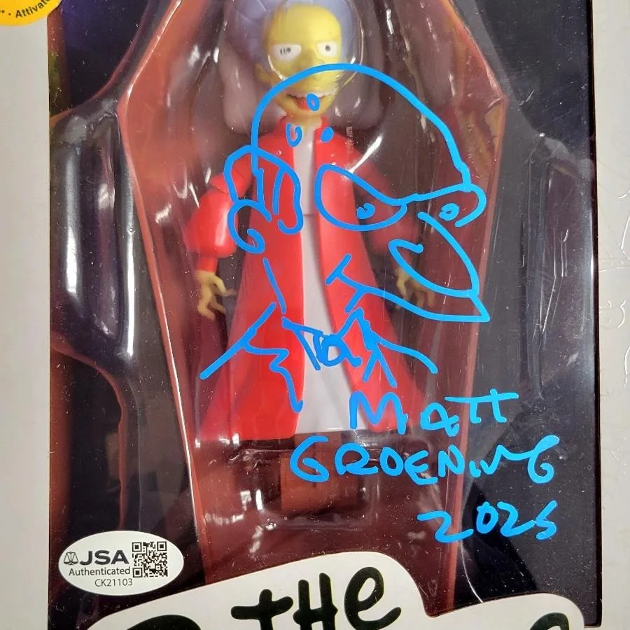 Matt Groening — Matt Groening signed sketch Vampire Mr. Burns Action Figure autograph ~ JSA, image 2