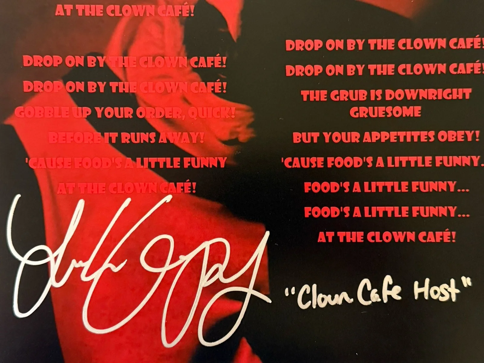 Leah Voysey signed Terrifier 2 Clown Cafe Host 11x14 Lyric Photo EXACT PROOF B, image 2