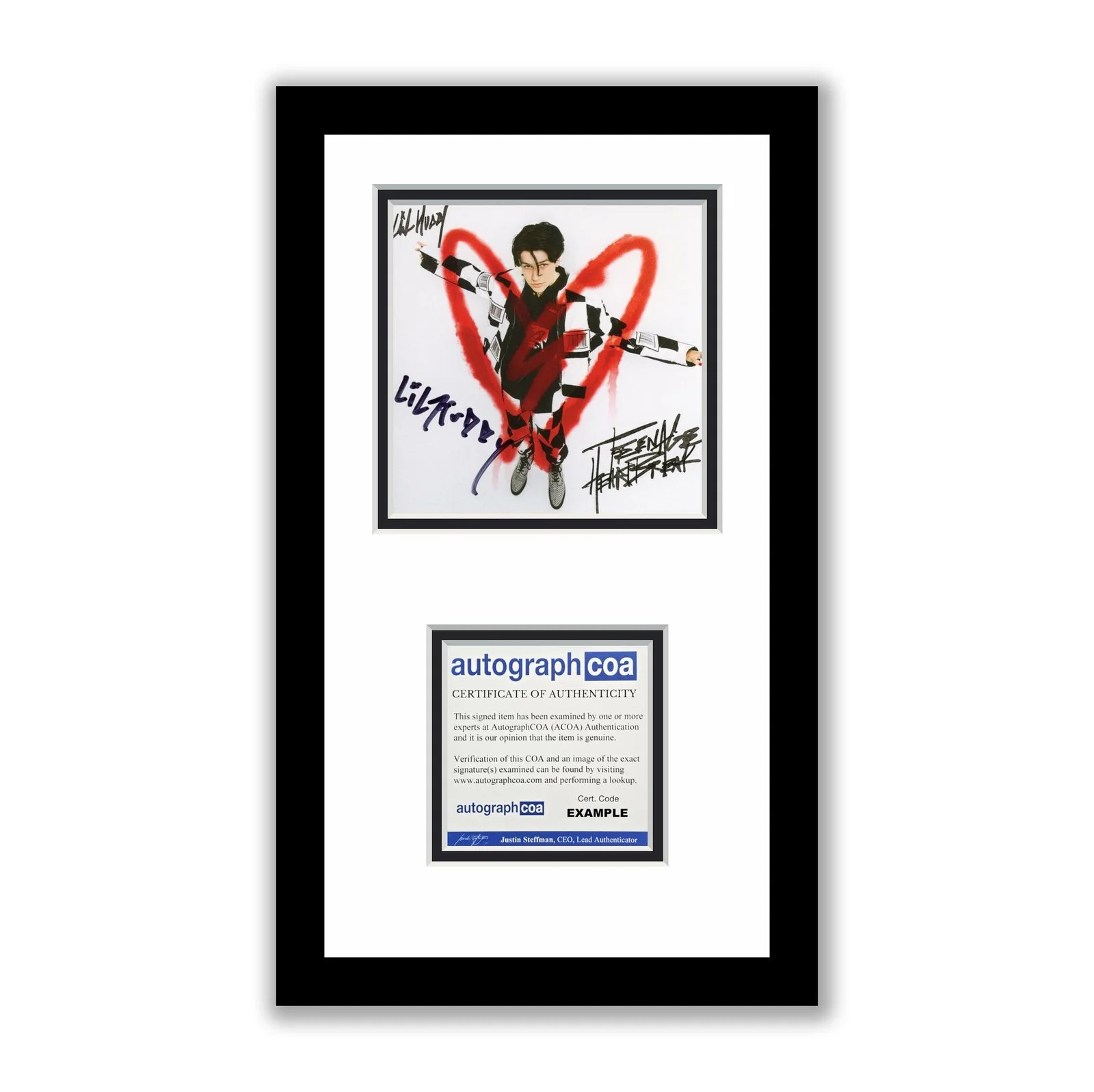 Lil Huddy — Lil Huddy Autographed Signed Framed CD Teenage Heartbreak Cold Hudson ACOA