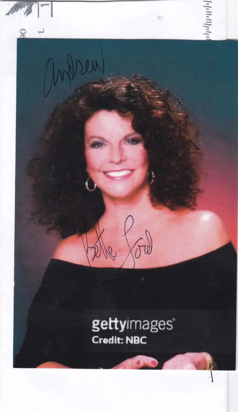 BETTE FORD Signed 4X6 Photo Actress Autograph, image 2