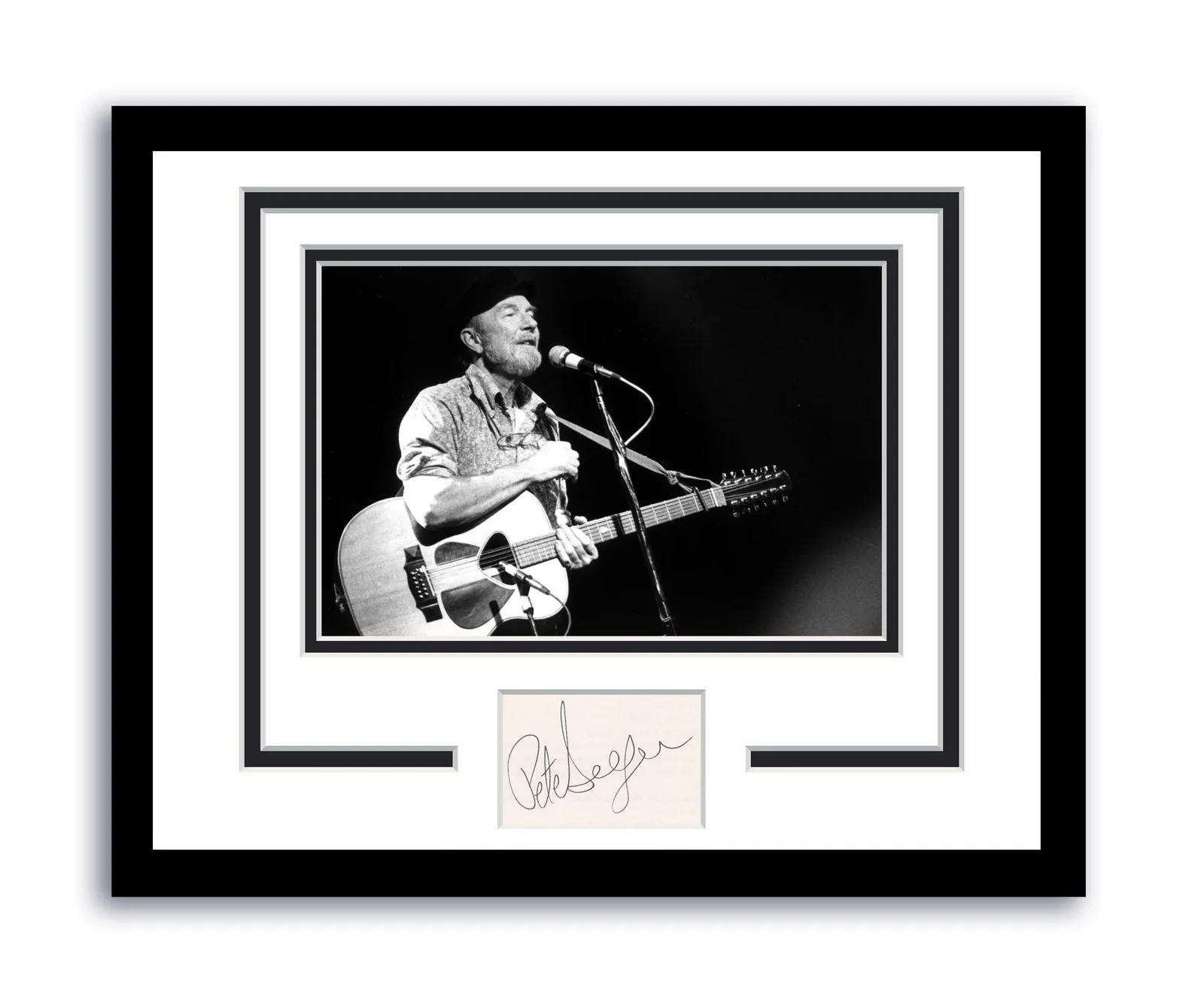 Pete Seeger — Pete Seeger Autographed Signed 11x14 Framed Photo Folk Legend ACOA