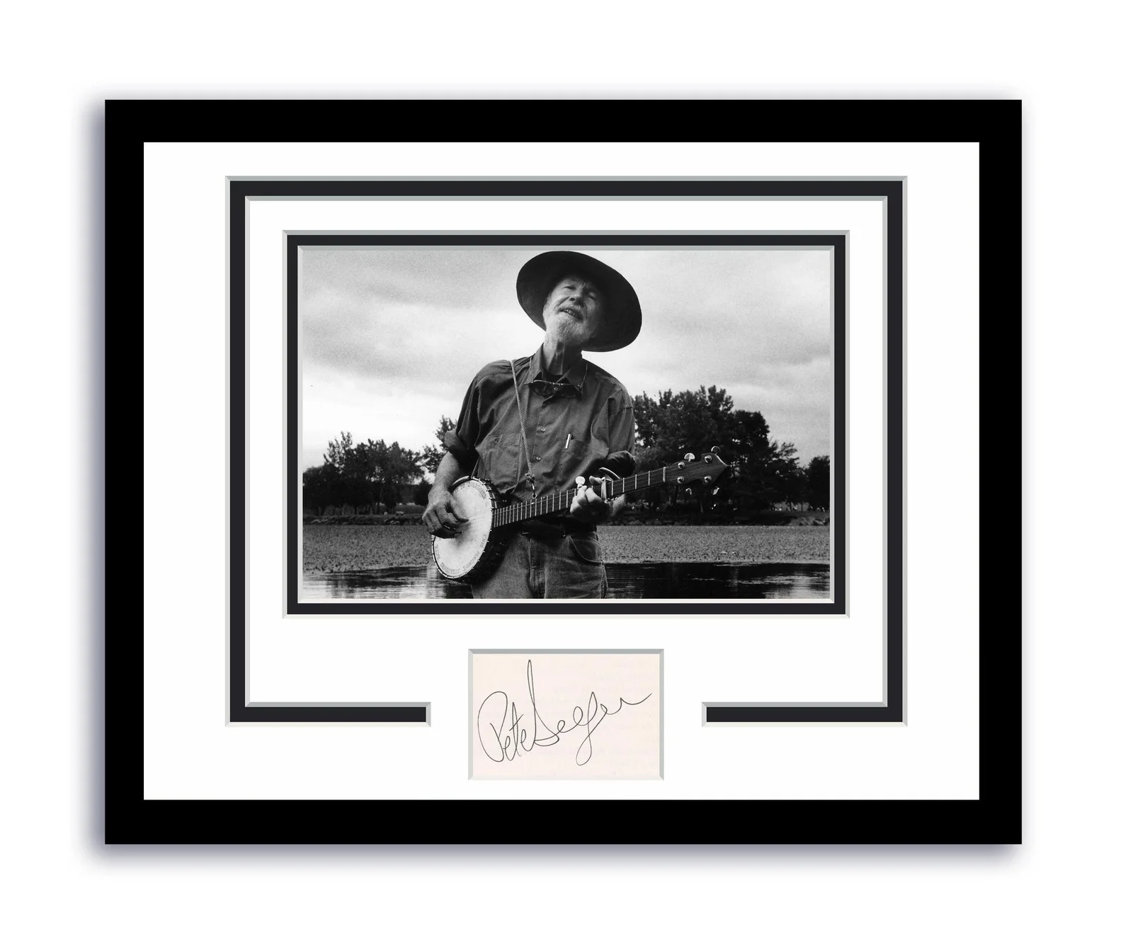 Pete Seeger — Pete Seeger Autographed Signed 11x14 Framed Photo Folk Legend ACOA