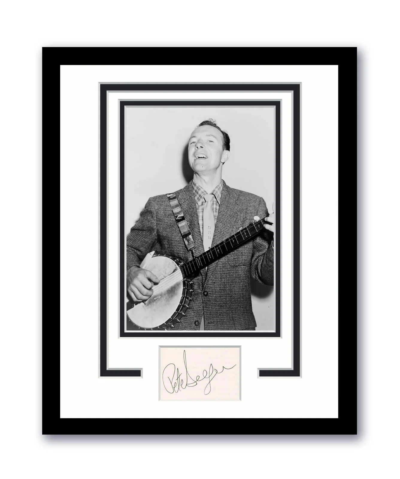 Pete Seeger — Pete Seeger Autographed Signed 11x14 Framed Photo Folk Legend ACOA