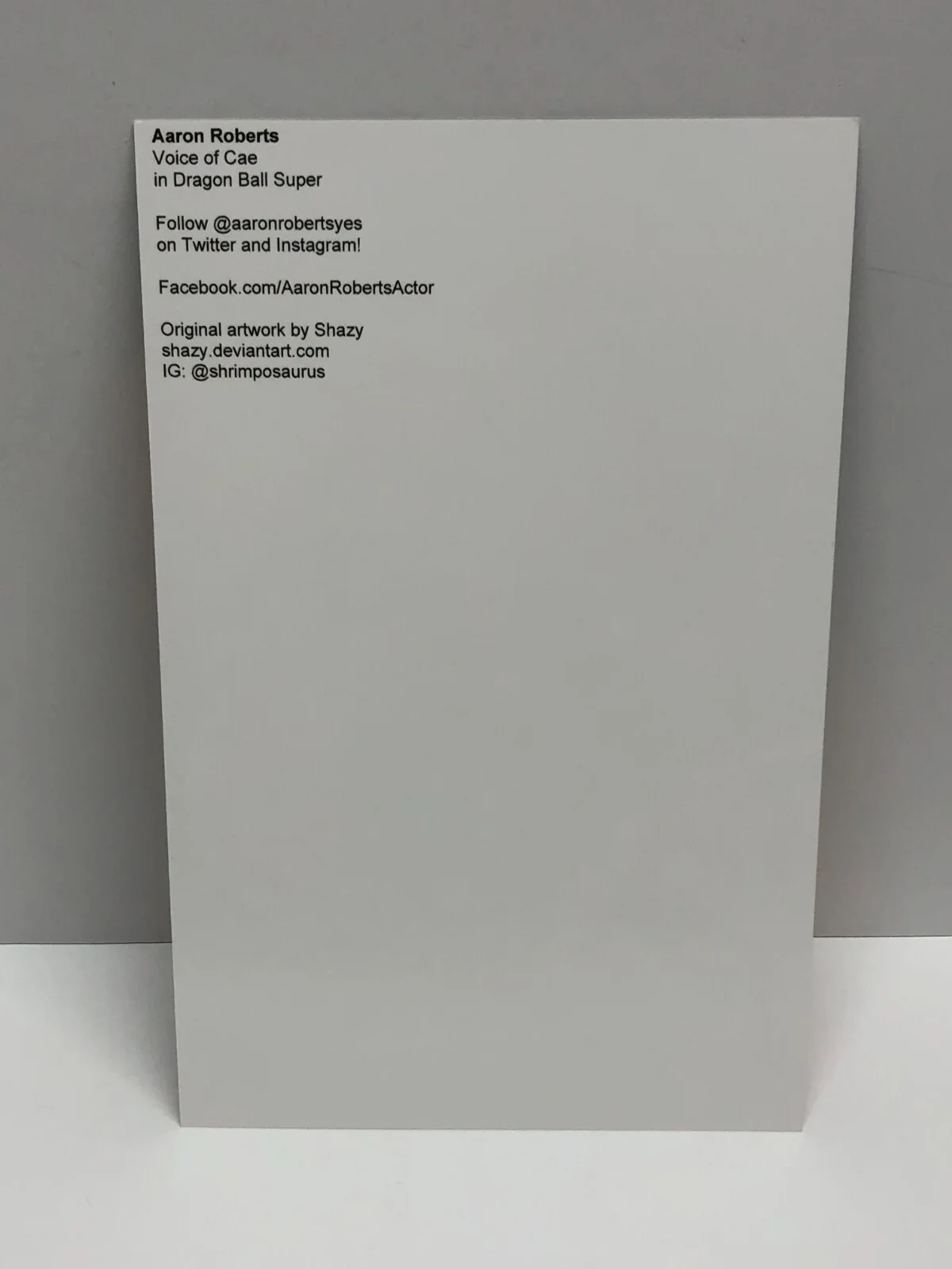 Aaron Roberts — Aaron Roberts "Dragon Ball Super" Hand Signed 8.5 x 5.5 Artwork Card with COA, изображение 4