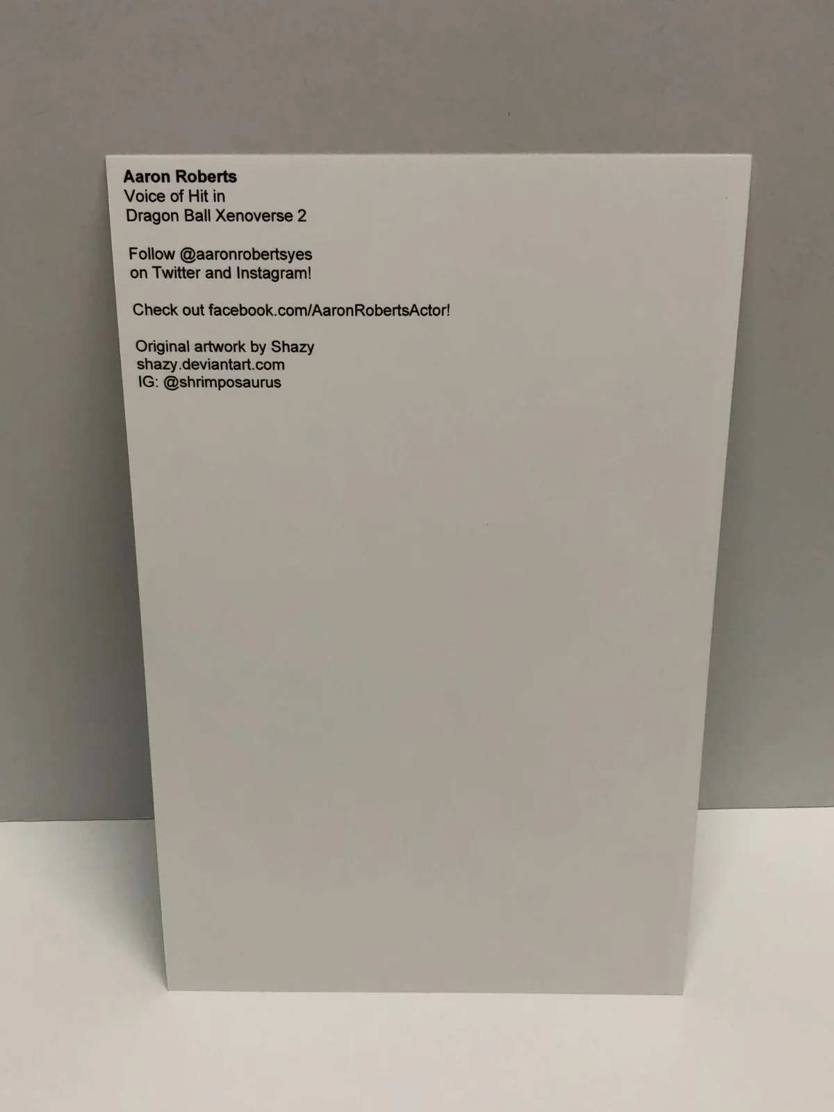 Aaron Roberts — Aaron Roberts "Dragon Ball Xenoverse" Hand Signed 8.5 x 5.5 Artwork Card w- COA, изображение 4