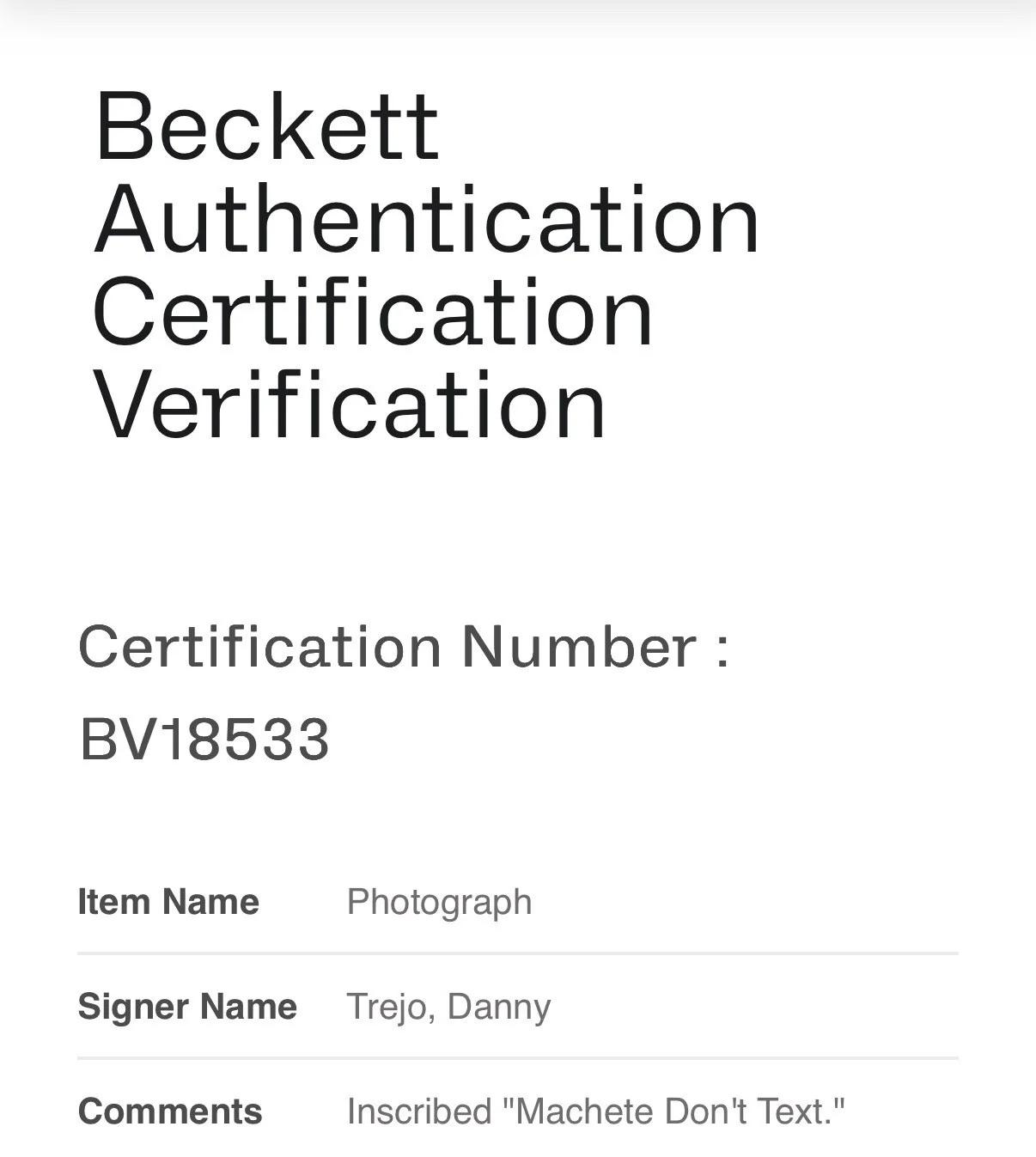 Danny Trejo — DANNY TREJO SIGNED 8x10 AUTOGRAPH “MACHETE DONT TEXT”PHOTO BECKETT HOLO BV18533, image 5