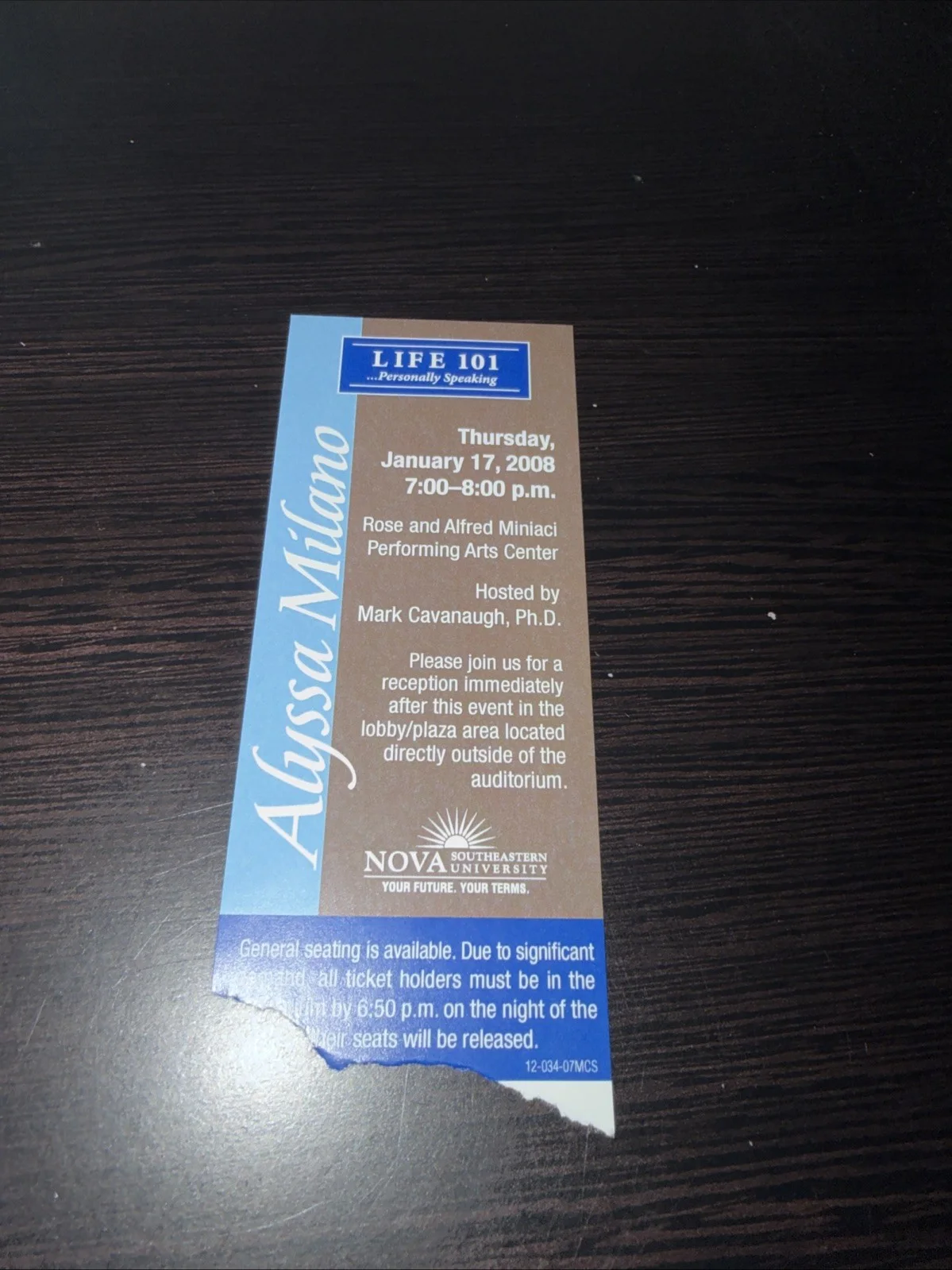 Alyssa Milano — Alyssa Milano Signed Speaking Pamphlet and Ticket Stub Autograph, image 3