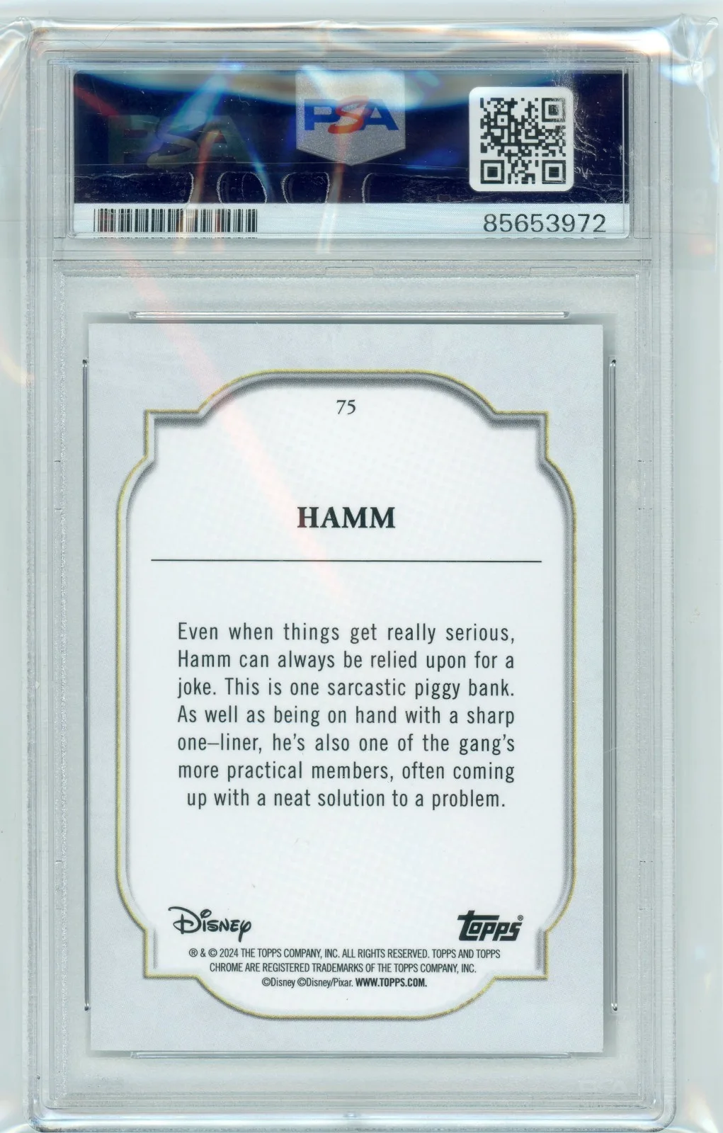 2024 Topps Chrome Hamm #75 John Ratzenberger Signed card AUTO PSA Slab Pixar, изображение 2