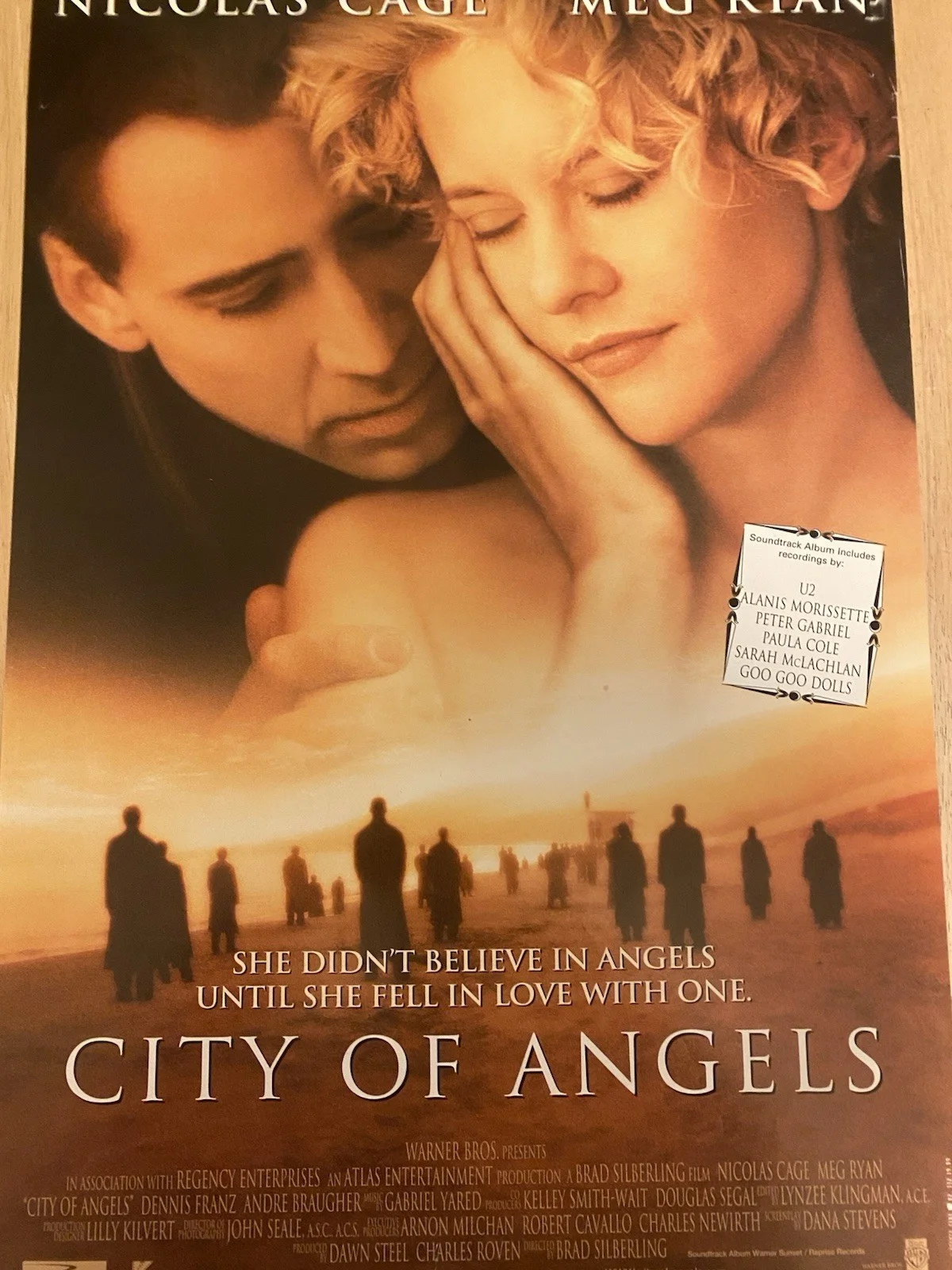 CITY OF ANGELS VHS VIDEO POSTER NICOLAS CAGE MEG RYAN 1998, изображение 3