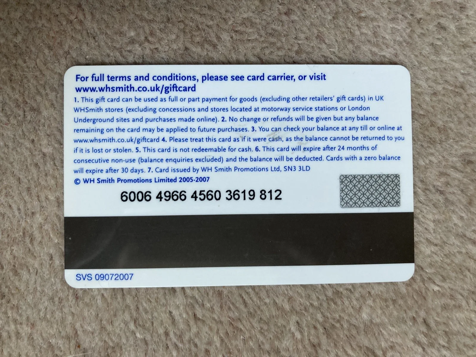 James Bond WHsmith Casino Royal Gift Card, image 2