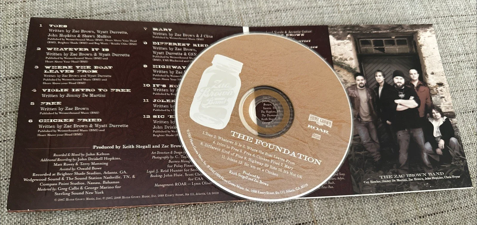 RARE ZAC BROWN BAND FOUNDATION SIGNED CD PRODUCED BY HOME GROWN MUSIC 2007, image 3