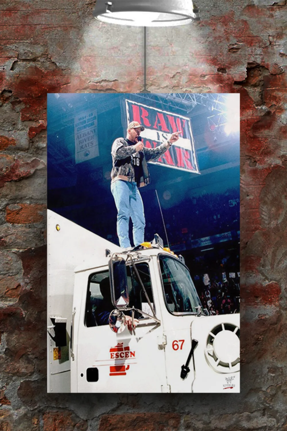 WWE Attitude Era Stone Cold Steve Austin On Beer Truck Poster | Wrestling Icon V, изображение 2