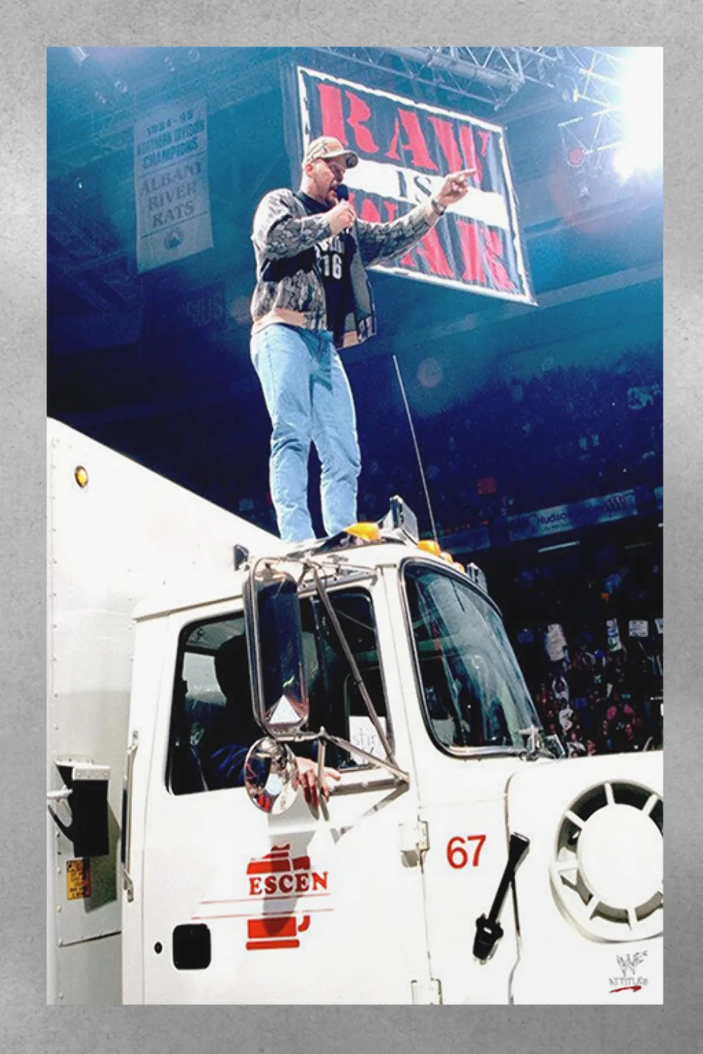 WWE Attitude Era Stone Cold Steve Austin On Beer Truck Poster | Wrestling Icon V, изображение 3