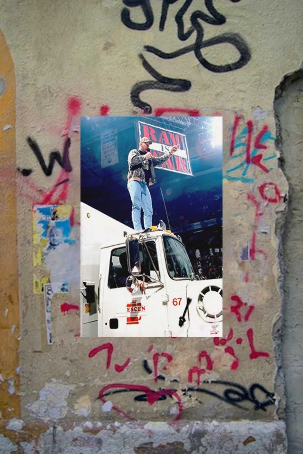 WWE Attitude Era Stone Cold Steve Austin On Beer Truck Poster | Wrestling Icon V, изображение 4