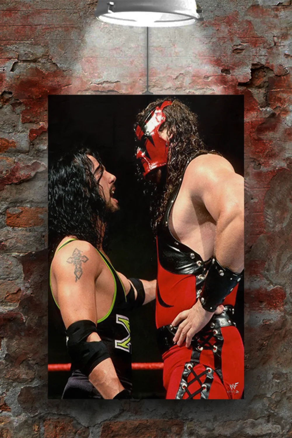 WWE Attitude Era Kane And X-Pac Poster | Vintage Wrestling Design | Signature Mo, изображение 2