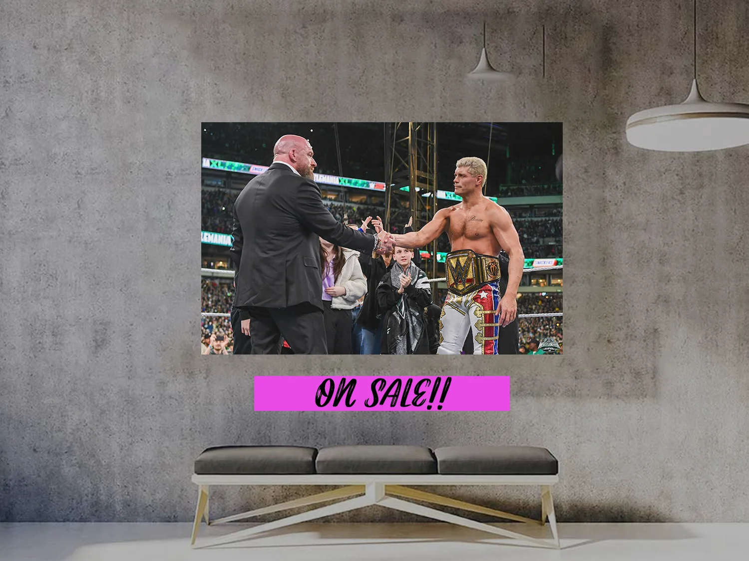 Wrestlemania 40 Premium Gloss Poster | Triple H And Cody Rhodes Undisputed Wrest, image 2