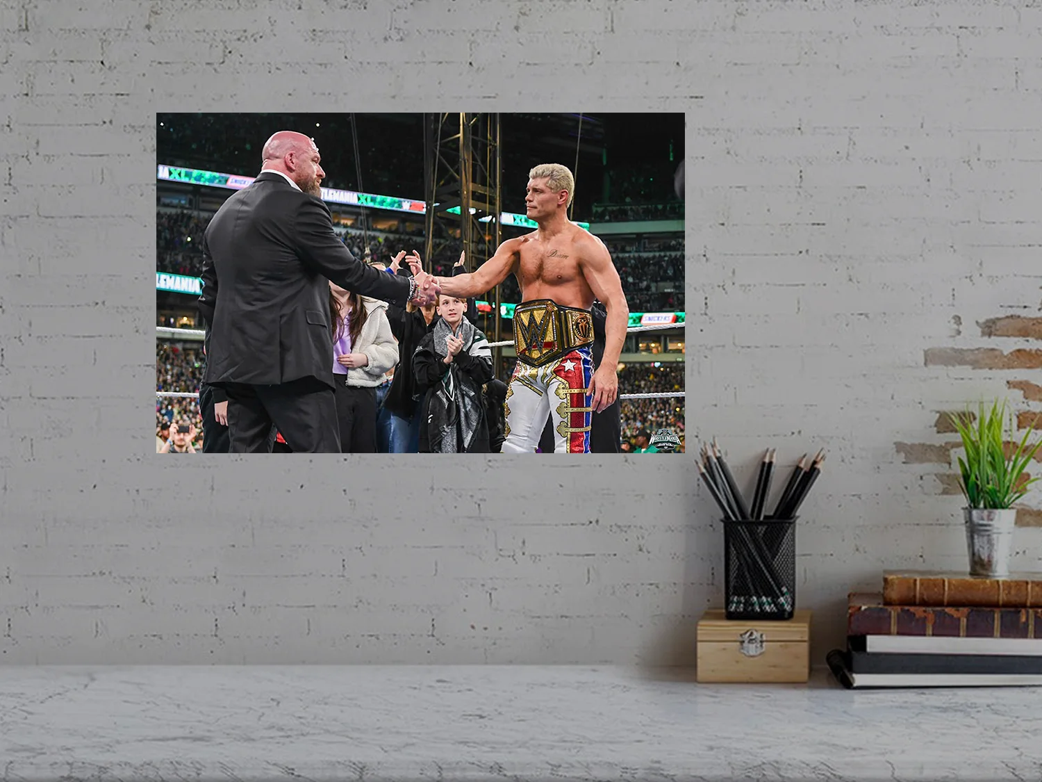 Wrestlemania 40 Premium Gloss Poster | Triple H And Cody Rhodes Undisputed Wrest, image 3