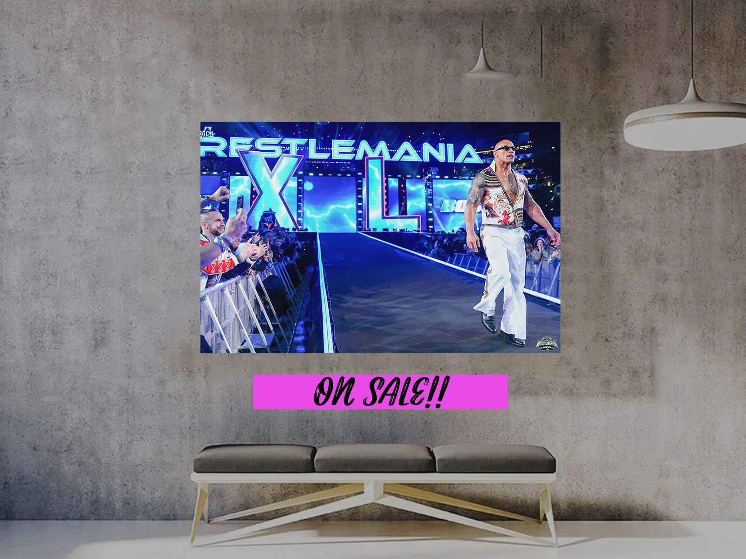 Wrestlemania 40 The Rock The Boss Is Here Wrestlemania Entrance Poster | Premium, изображение 2
