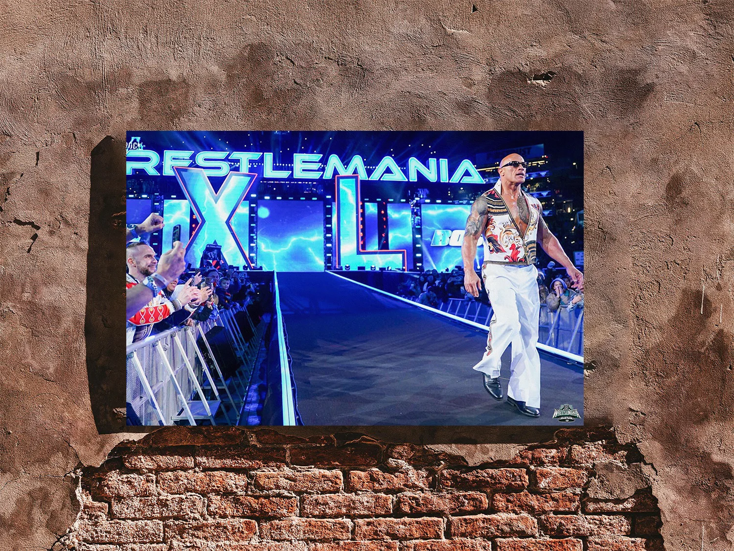 Wrestlemania 40 The Rock The Boss Is Here Wrestlemania Entrance Poster | Premium, изображение 4