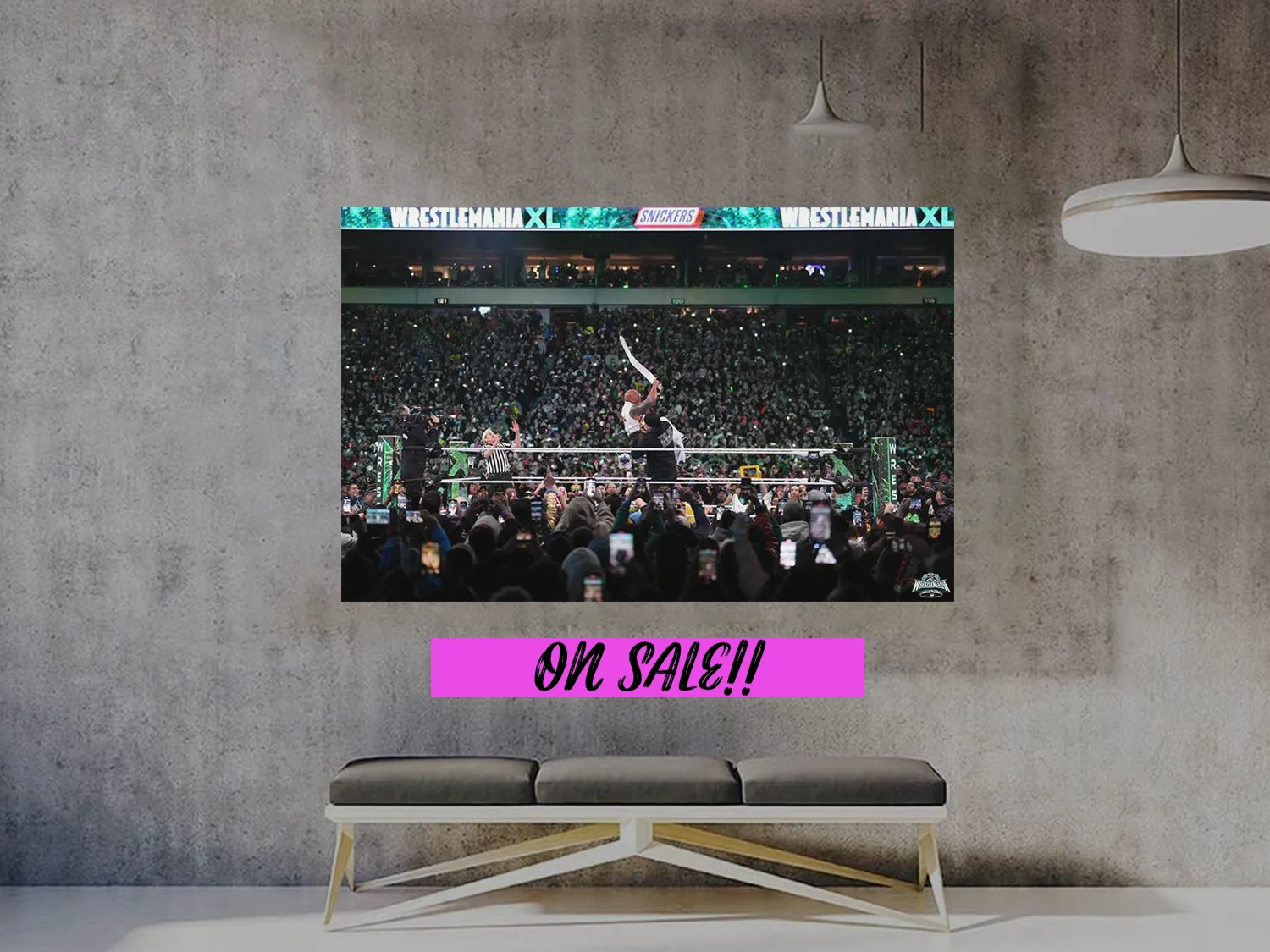 Wrestlemania 40 Premium Gloss Poster | The Undertaker And The Rock Chokeslam Wre, изображение 2