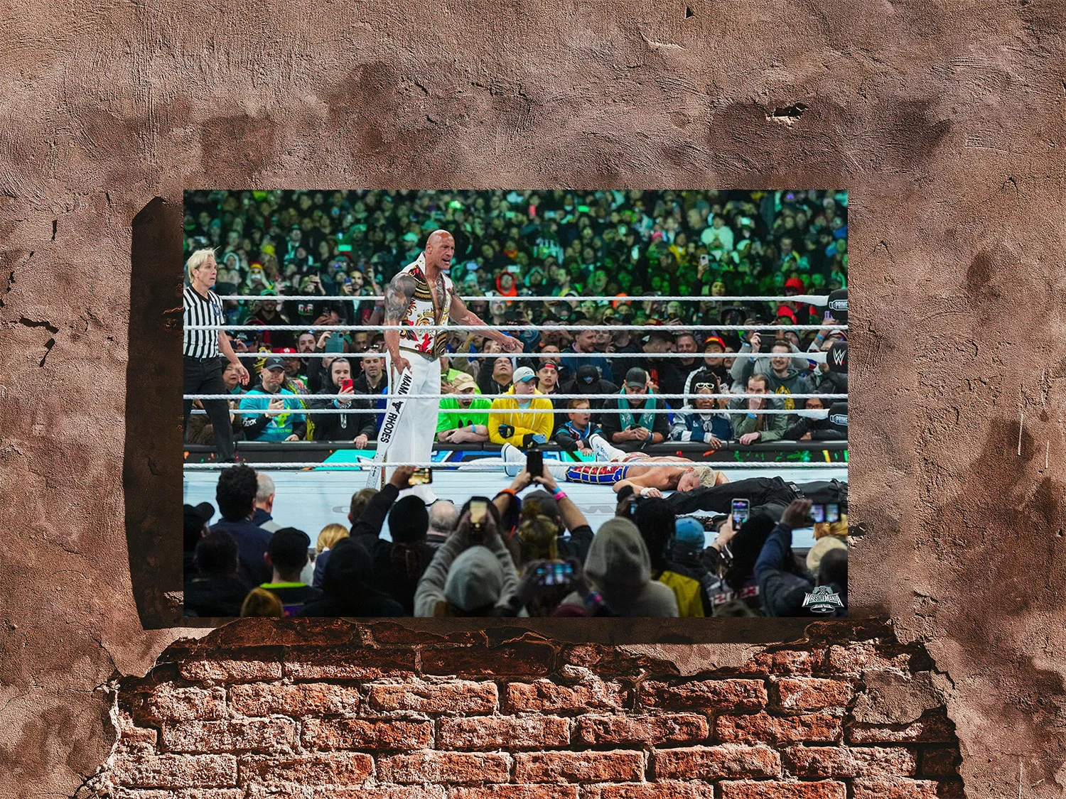 Wrestlemania 40: The Rock Lays Out Cody Rhodes | Premium Gloss Poster Featuring, image 4