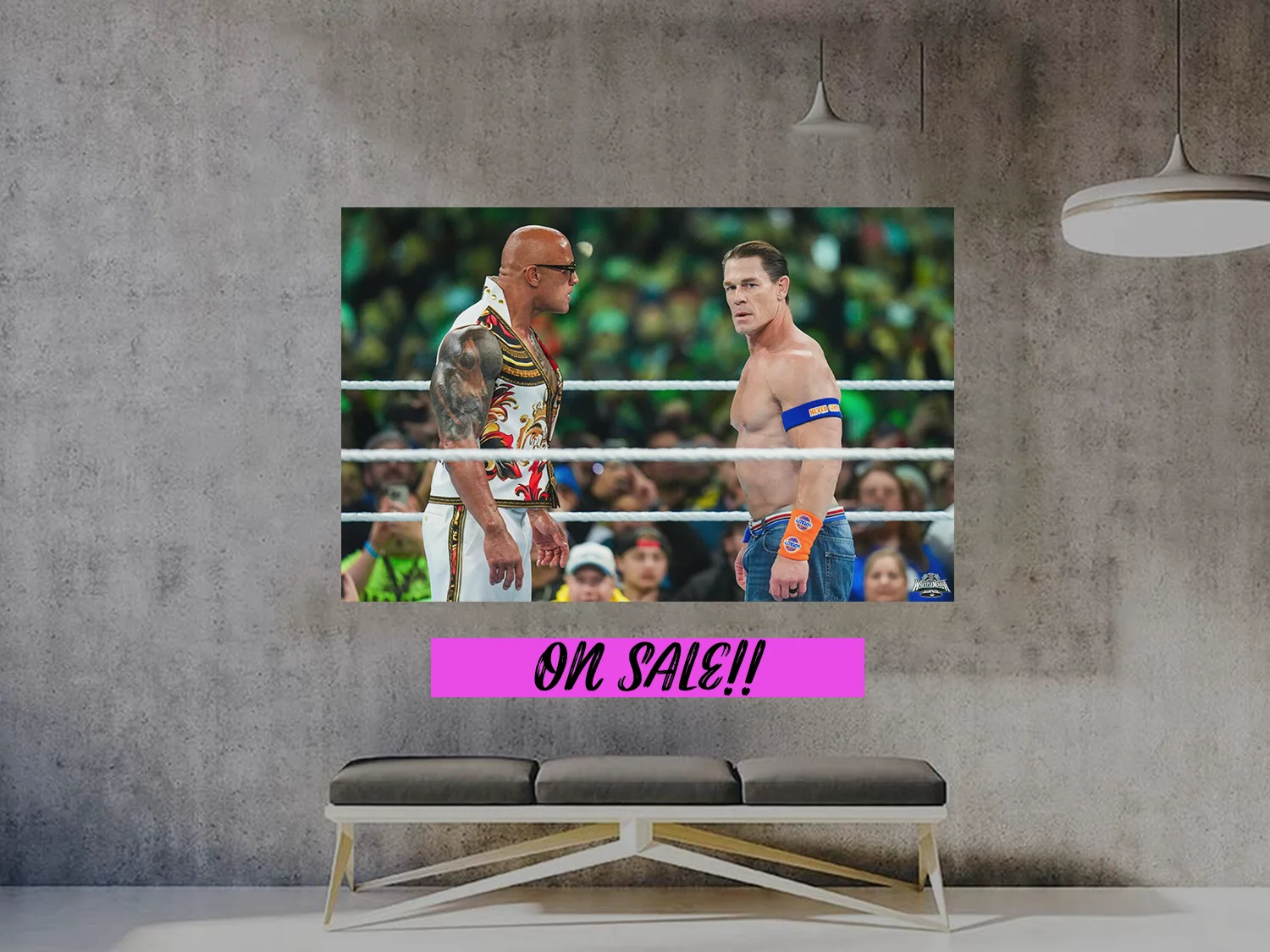 Wrestlemania 40 The Rock And John Cena Staredown Poster | Limited Edition Wrestl, image 2
