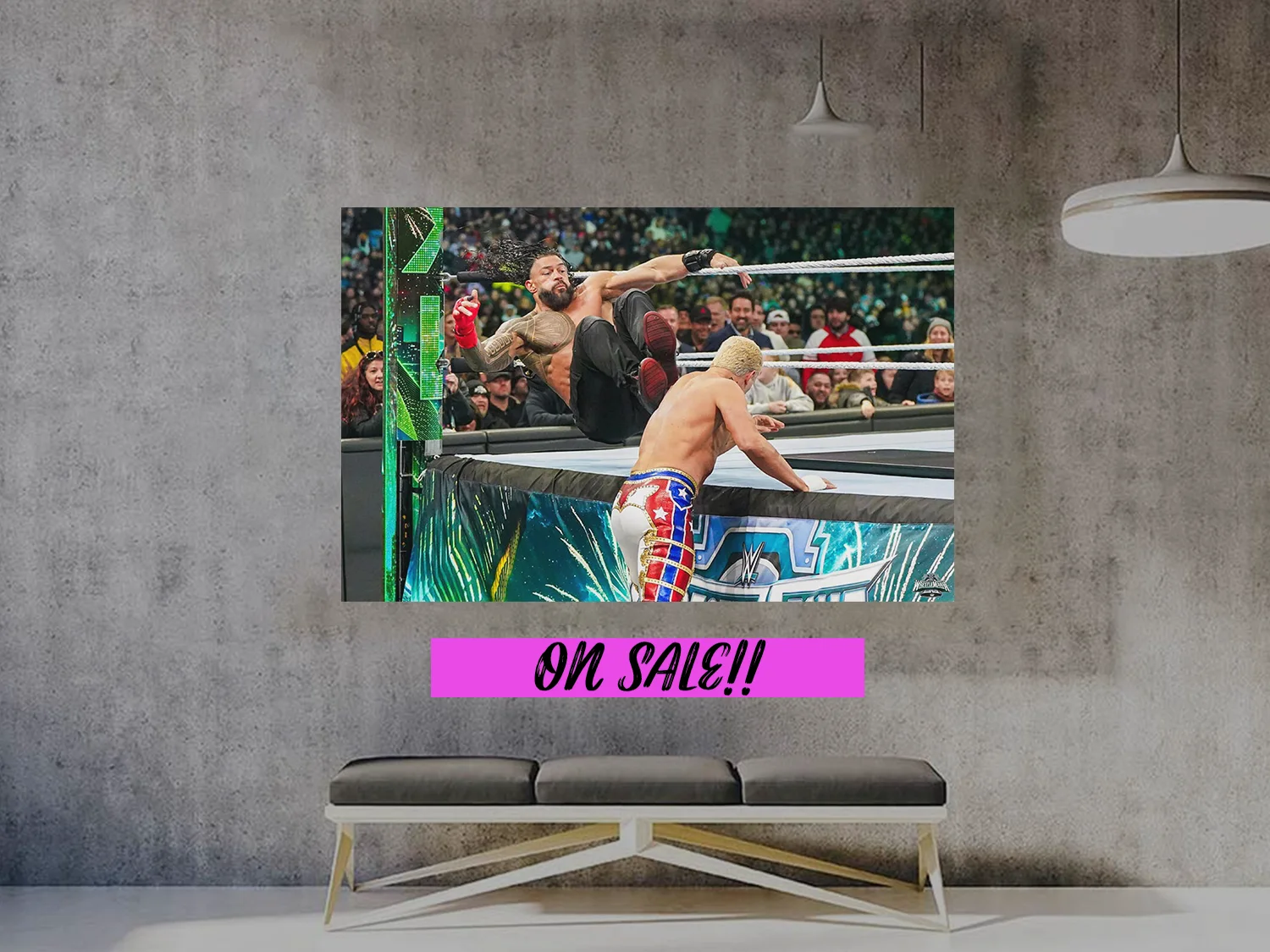 Wrestlemania 40 Poster | Roman Reigns vs Cody Rhodes Design | Premium Gloss | Wr, изображение 2