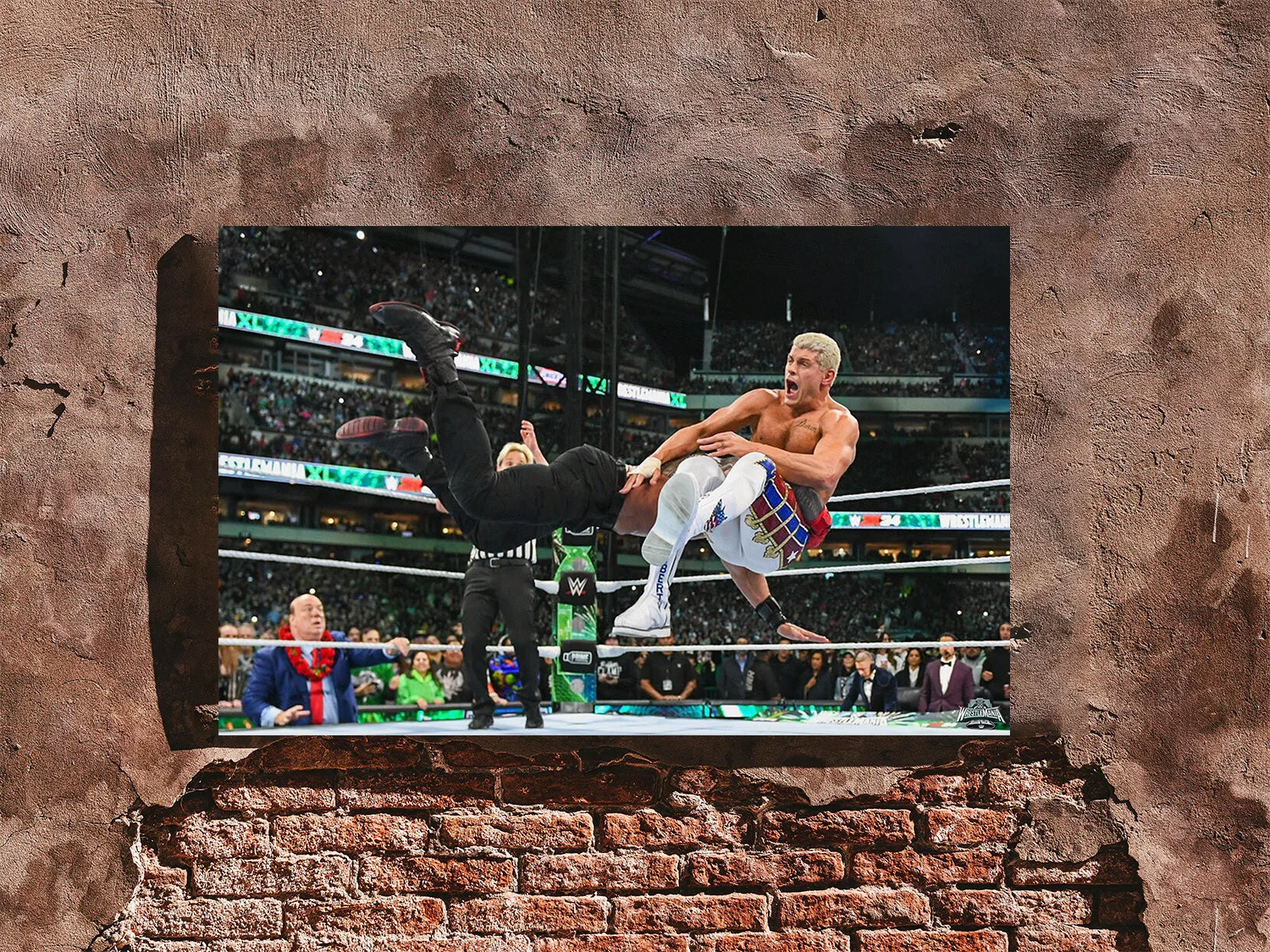Wrestlemania 40 Roman Reigns And Cody Rhodes Spear Poster | Premium Gloss Photo, изображение 4