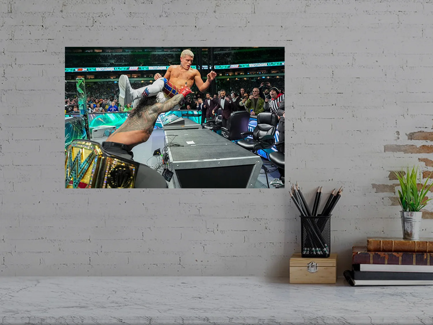 Wrestlemania 40 Premium Gloss Poster | Roman Reigns Slams Cody Rhodes Through An, изображение 3