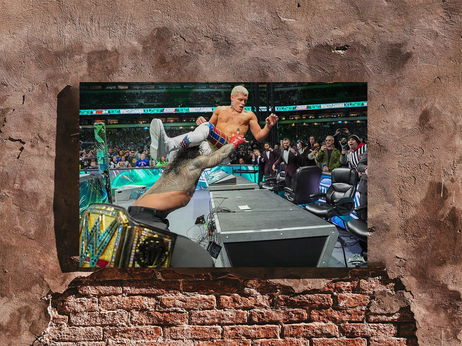 Wrestlemania 40 Premium Gloss Poster | Roman Reigns Slams Cody Rhodes Through An, изображение 4