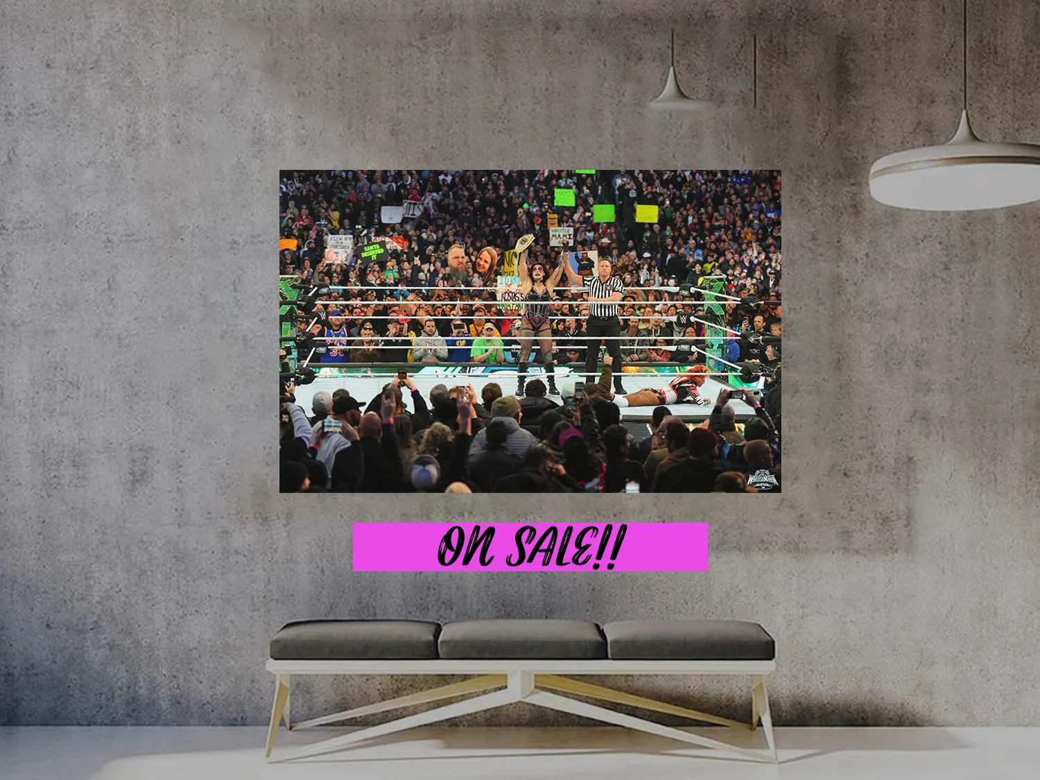 Wrestlemania 40 Rhea Ripley Womans World Champion Poster | WWE Wrestling Room De, изображение 2