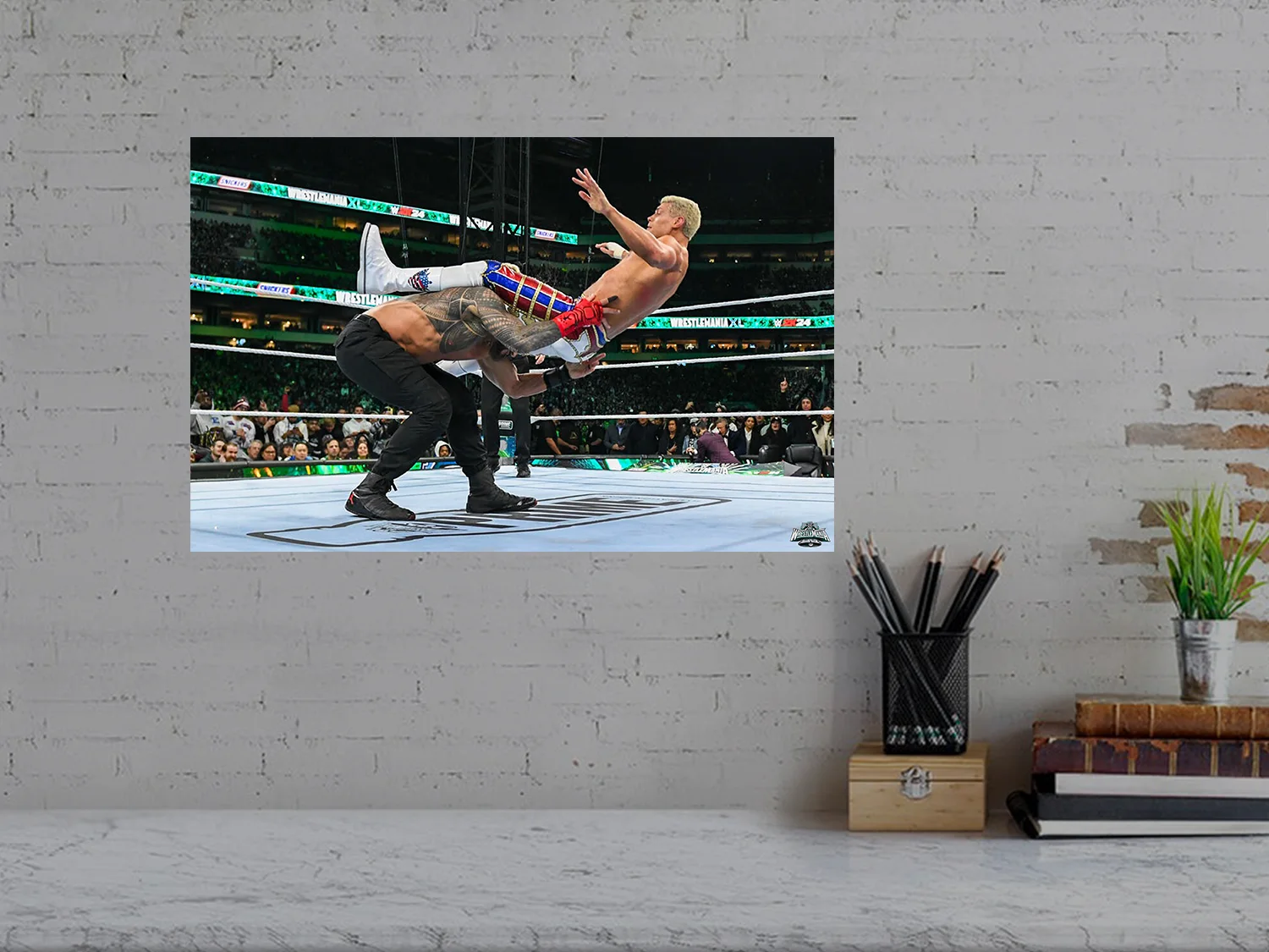 Wrestlemania 40 Premium Gloss Poster Roman Reigns | Cody Rhodes Power Bomb Desig, изображение 3