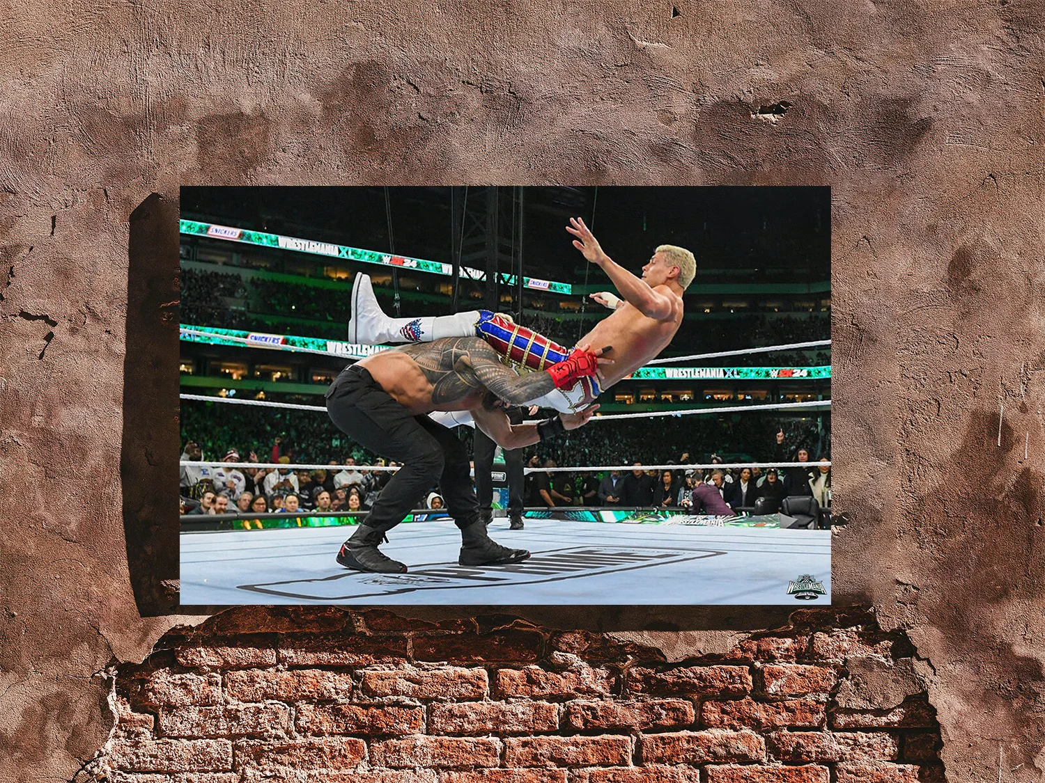 Wrestlemania 40 Premium Gloss Poster Roman Reigns | Cody Rhodes Power Bomb Desig, изображение 4